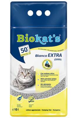 Biokats Bianco Extra Aktif Karbonlu Kedi Kumu 10lt - BIOKATS