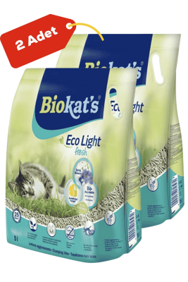Biokats Eco Light Fresh Spring Blossom Bahar Çiçeği Kokulu Pelet Kedi Kumu 2x5lt - BIOKATS