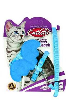 Catlife Kediler İçin Kelebekli Göğüs Tasması+Gezdirme Kayışı 1cm - Catlife 