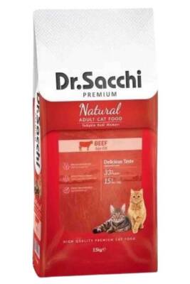 Dr. Sacchi Premium Natural Sığır Etli Yetişkin Kedi Maması 15kg - DR.SACCHI