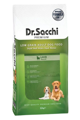 Dr.Sacchi Düşük Tahıllı Kuzu Etli Yetişkin Köpek Maması 12kg - DR.SACCHI