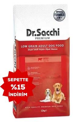 Dr.Sacchi Düşük Tahıllı Sığır Etli Yetişkin Köpek Maması 12kg - DR.SACCHI