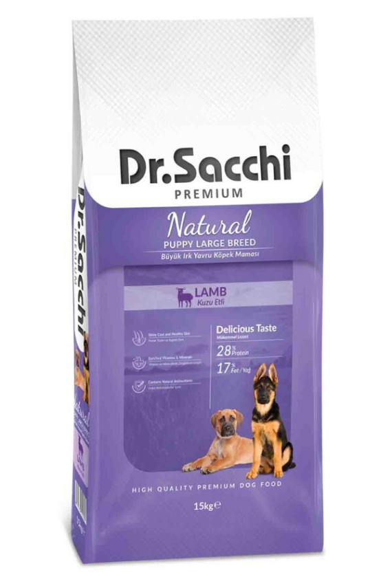 Dr.Sacchi Kuzu Etli Büyük Irk Yavru Köpek Maması 15kg - 1