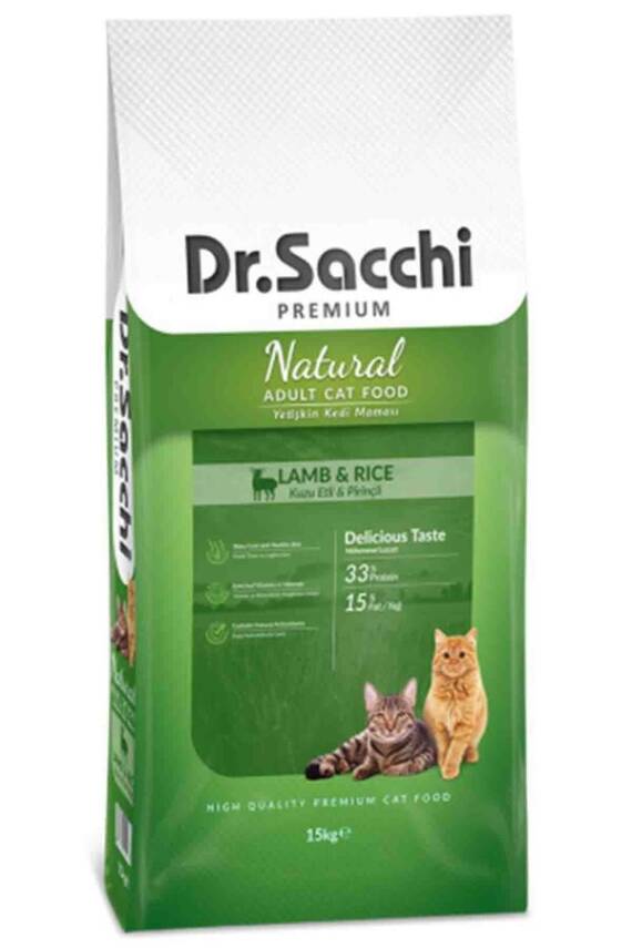 Dr.Sacchi Kuzu Etli Yetişkin Kedi Maması 15kg - 1