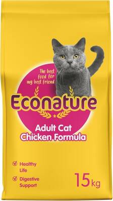 Econature Sarı Ambalaj Tavuklu Yetişkin Kedi Maması 15kg - Econature
