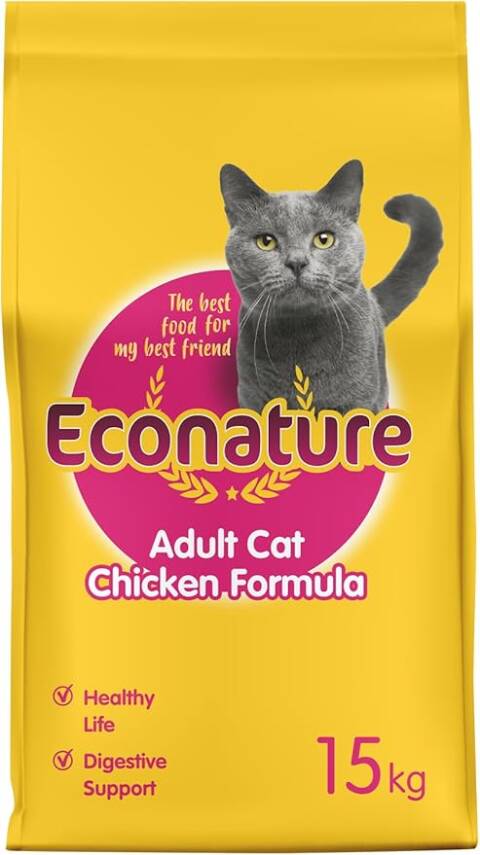 Econature Sarı Ambalaj Tavuklu Yetişkin Kedi Maması 15kg - 1