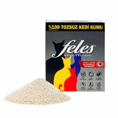 Feles Ultra Light Karbonlu Topaklanan Kedi Kumu 8 lt - FELES