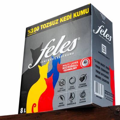 Feles Ultra Light Karbonlu Topaklanan Kedi Kumu 8 lt - 3