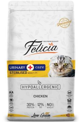 Felicia Düşük Tahıllı Hipoalerjenik Tavuklu Kısırlaştırılmış Yaşlı ve Yetişkin Kedi Maması 12kg - Felicia