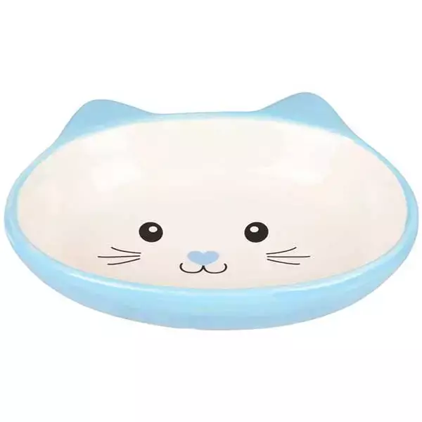 Flamingo Isa Seramik Kedi Mama Su Kabı 170ml Açık Mavi - 1