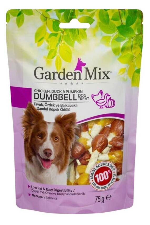 Garden Mix Tavuk Ördek ve Balkabaklı Dumbbell Köpek Ödülü 75gr - 1