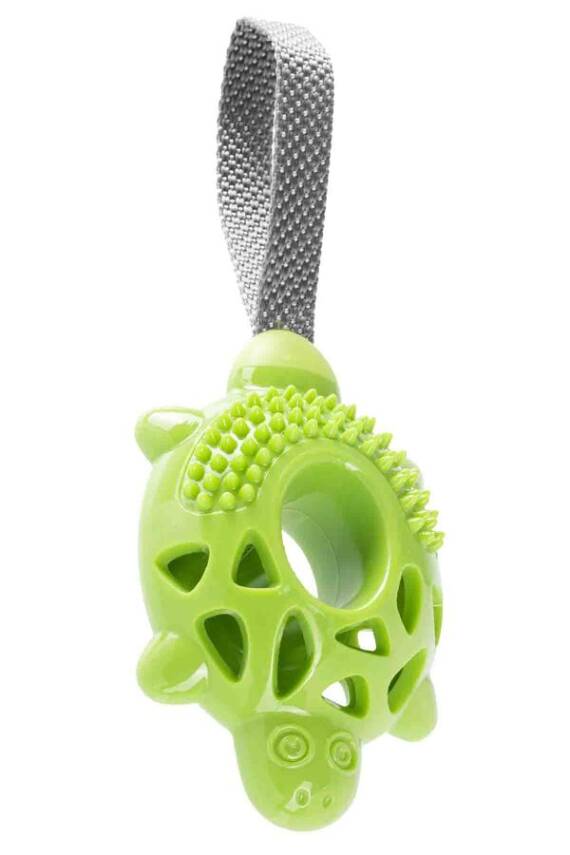 Gimdog Kaplumbağa Şeklinde Çekiştirmeli Köpek Ödül Oyuncağı Yeşil - 1