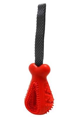 Gimdog Kemik Şeklinde Çekiştirmeli Köpek Ödül Oyuncağı Kırmızı - Gimdog 