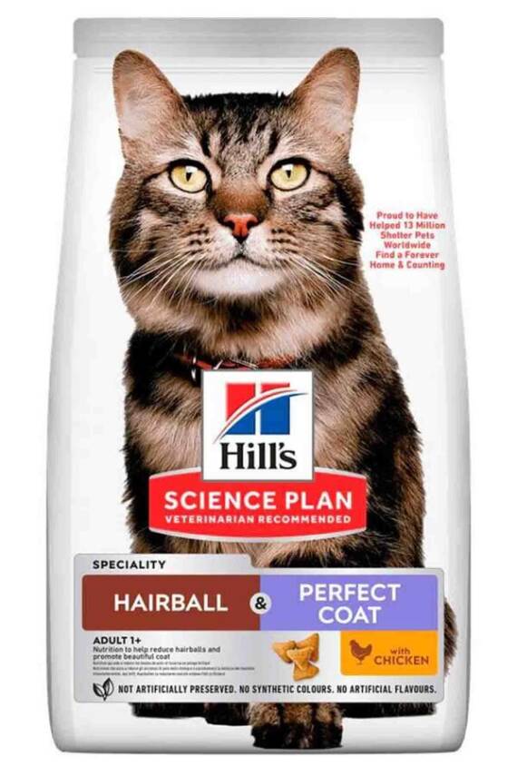 Hills Antihairball & Perfect Coat Tavuklu Kedi Maması 1,5kg - 1