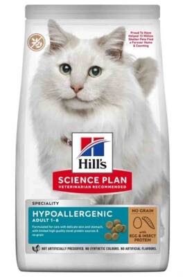 Hills Science Plan Hypoallergenic Yumurta ve Böcek Proteinli Yetişkin Kedi Maması 1,5kg - Hills