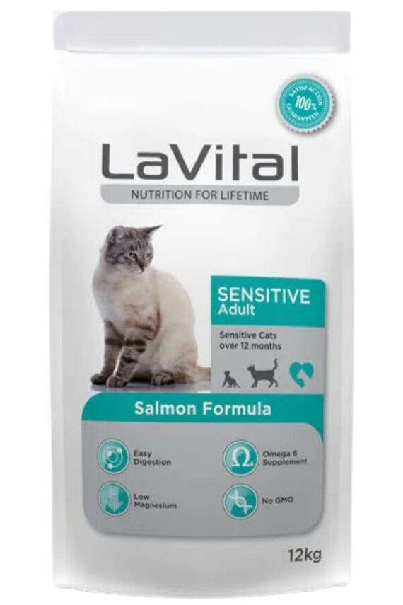 Lavital Sensitive Somonlu Yetişkin Kedi Maması 12kg - 1