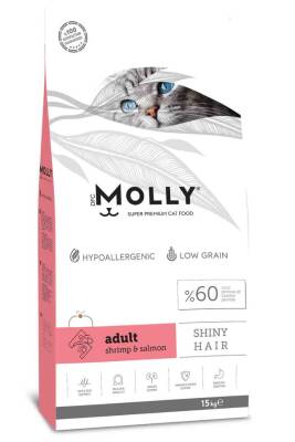 Molly Karidesli ve Somonlu Yetişkin Kedi Maması 15kg - MOLLY