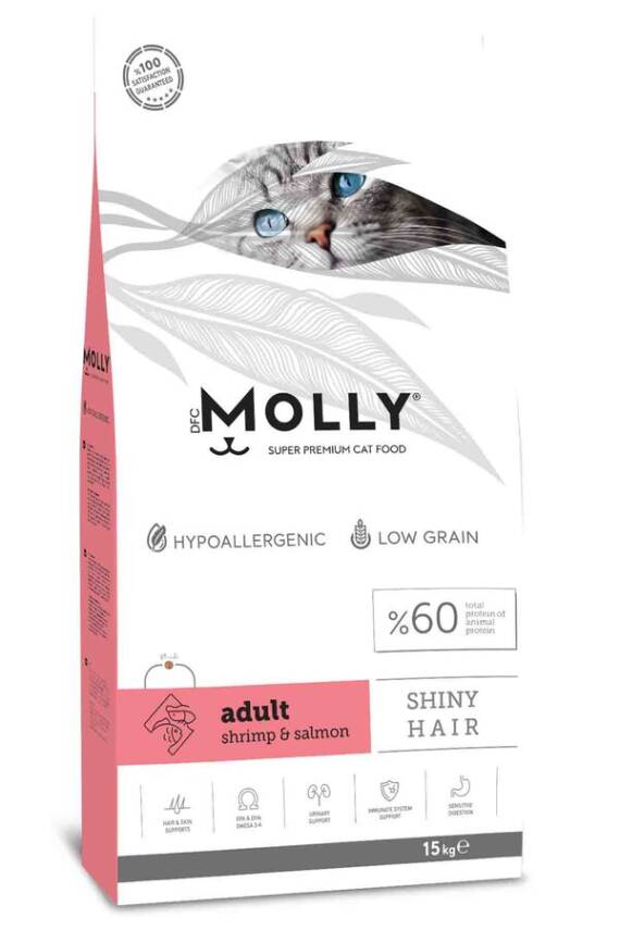 Molly Karidesli ve Somonlu Yetişkin Kedi Maması 15kg - 1
