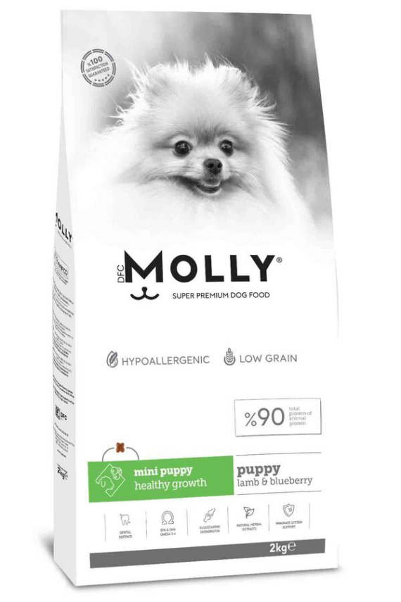 Molly Kuzulu ve Yabanmersinli Mini Irk Yavru Köpek Maması 2kg - 1