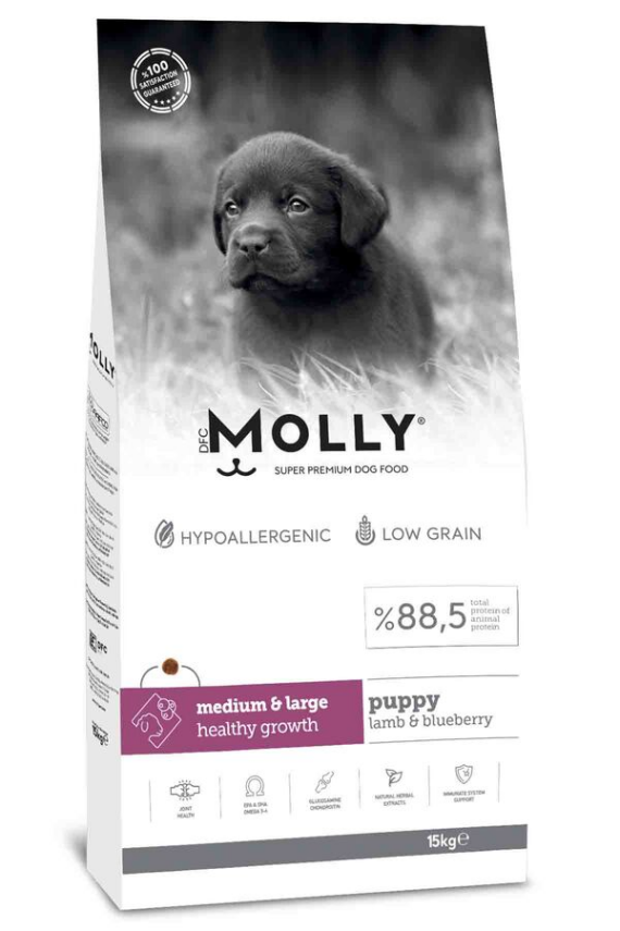 Molly Kuzulu Yabanmersinli Orta ve Büyük Irk Yavru Köpek Maması 15kg - 1