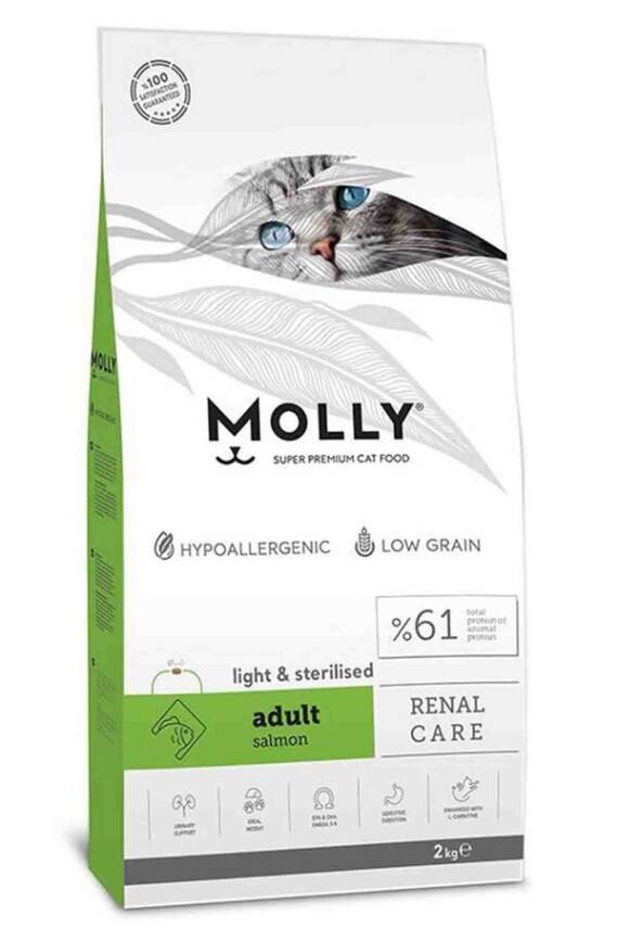 Molly Somonlu Light&Kısırlaştırılmış Kedi Maması 2kg - 1