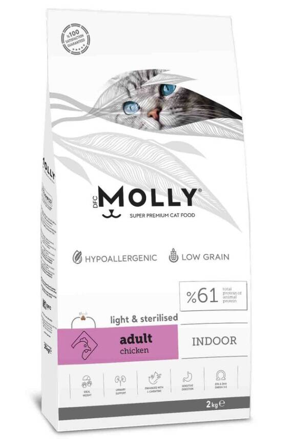 Molly Tavuklu Light Kısırlaştırılmış Kedi Maması 2kg - 1