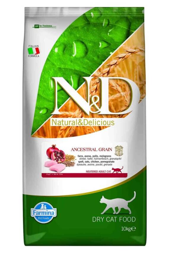 ND Ancestral Grain Düşük Tahıllı Tavuk ve Narlı Kısırlaştırılmış Kedi Maması 10kg - 3