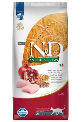 ND Ancestral Grain Düşük Tahıllı Tavuk ve Narlı Yetişkin Kedi Maması 10kg - N&D