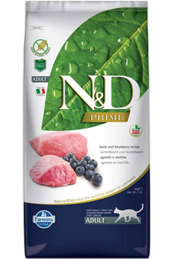 ND Prime Tahılsız Kuzu Eti ve Yaban Mersinli Yetişkin Kedi Maması 10kg - 1