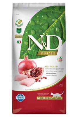 ND Prime Tahılsız Tavuk ve Narlı Kısırlaştırılmış Kedi Maması 10kg - N&D