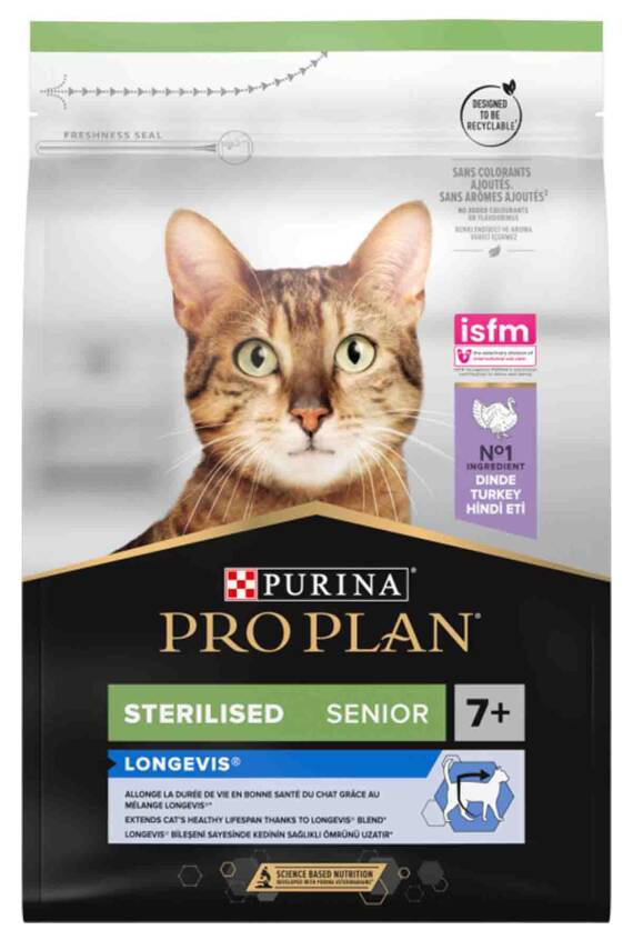 Pro Plan Hindi Etli Kısırlaştırılmış Yaşlı Kedi Maması 3kg - 1