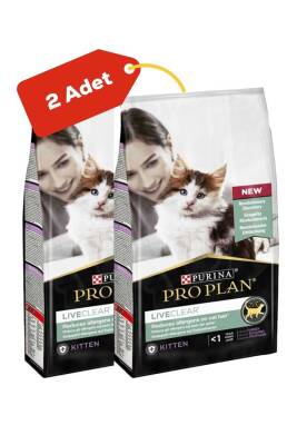 Pro Plan LiveClear Alerjen Azaltan Hindili Yavru Kedi Maması 2'li Paket (1,4kg+1,4kg) - PROPLAN
