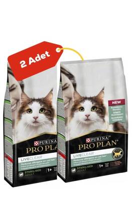 Pro Plan LiveClear Alerjen Azaltan Somonlu Kısırlaştırılmış Kedi Maması 2'li Paket (1,4kg+1,4kg) - PROPLAN