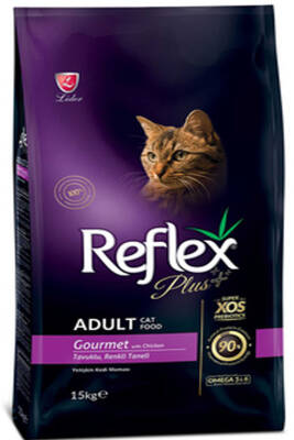 Reflex Plus Gourmet Tavuklu Renkli Taneli Yetişkin Kedi Maması 15kg - Reflex