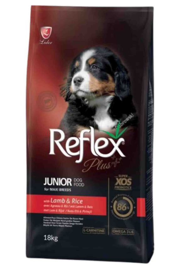 Reflex Plus Junior Kuzu Etli Pirinçli Büyük Irk Yavru Köpek Maması 18kg - 1