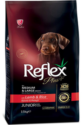 Reflex Plus Kuzu Eti ve Pirinçli Orta ve Büyük Irk Yavru Köpek Maması 15kg - Reflex