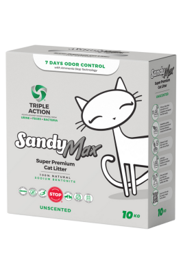 Sandy Max Triple Action Aktif Karbonlu Bentonit Kedi Kumu 10kg - Sandy