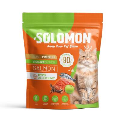 Solomon Kısırlaştırılmış Somon'lu Süper Premium Kedi Maması 1,5 kg - Hipoalerjenik - Düşük Tahıllı - SOLOMON