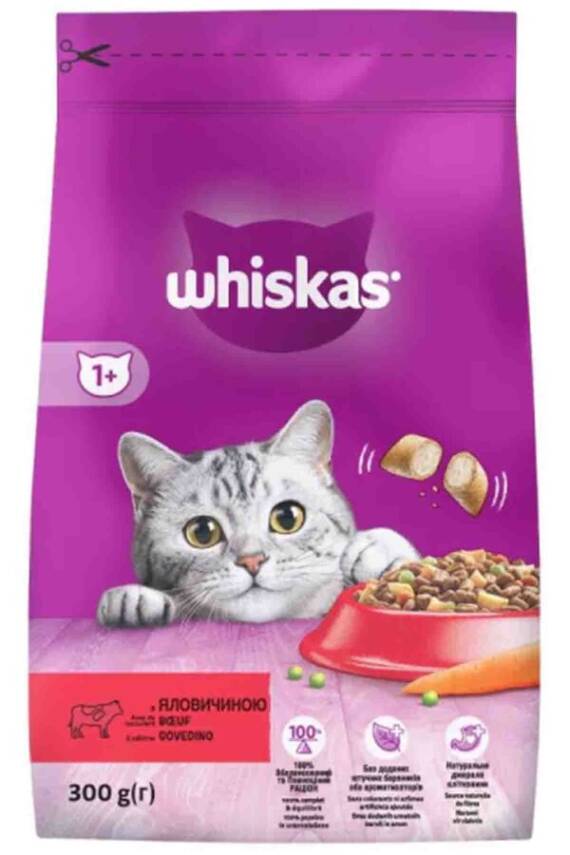 Whiskas Biftekli ve Havuçlu Yetişkin Kedi Maması 300gr - 1